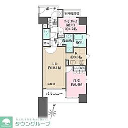 パークハウス新宿若松町 8階1SLDKの間取り