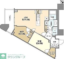 パークタワー勝どきサウス 24階1SLDKの間取り