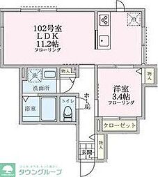 ビアンカ西麻布 1階1LDKの間取り