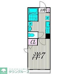 スノーベル戸越銀座弐番館 1階1Kの間取り