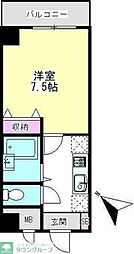 フェリーチェ目黒 2階1Kの間取り