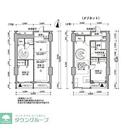 東雲キャナルコートＣＯＤＡＮ11号棟 6階3LDKの間取り