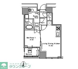 JR山手線 浜松町駅 徒歩3分の賃貸マンション 2階1LDKの間取り