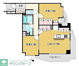 オーベル三軒茶屋ｄＲ 5階2LDKの間取り