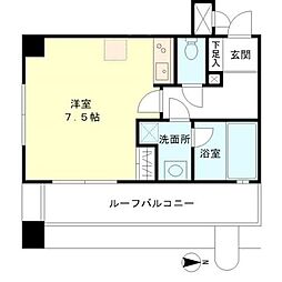 北品川アパートメント 5階ワンルームの間取り