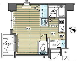 JR山手線 目黒駅 徒歩7分の賃貸マンション 3階ワンルームの間取り