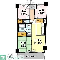 モニュメントスクウェア　参番館 1階3LDKの間取り
