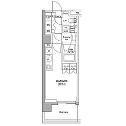 東急東横線 学芸大学駅 徒歩11分の賃貸マンション 3階ワンルームの間取り