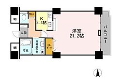 東京臨海高速鉄道りんかい線 品川シーサイド駅 徒歩4分の賃貸マンション 3階ワンルームの間取り