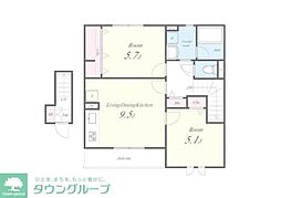 東急大井町線 北千束駅 徒歩1分の賃貸アパート 2階1SLDKの間取り