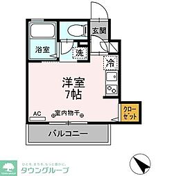 都営浅草線 西馬込駅 徒歩15分の賃貸アパート 1階ワンルームの間取り