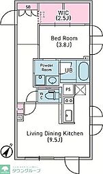 デュオメゾン渋谷松濤 4階1LDKの間取り