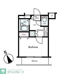 京急空港線 京急蒲田駅 徒歩3分の賃貸アパート 6階1Kの間取り