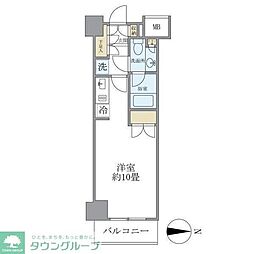 パークスフィア中野富士見町 3階ワンルームの間取り