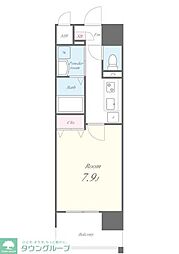 エ リヴィエール 10階1Kの間取り