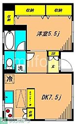 ハレアイナ武蔵小山 1階1DKの間取り