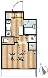 JR山手線 大崎駅 徒歩5分の賃貸マンション 5階1Kの間取り