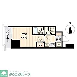 ストーリア三田 5階1Kの間取り