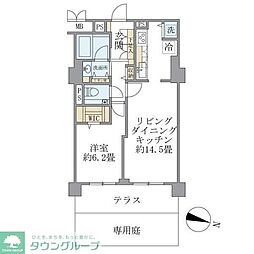 西麻布ホームズ 1階1LDKの間取り