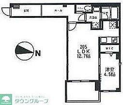 グランエステート大井 2階1LDKの間取り