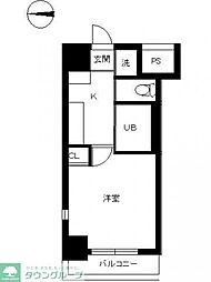 スカイコート大森第5 8階1Kの間取り