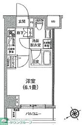 ルフレプレミアム芝公園 4階1Kの間取り