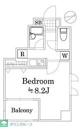 エル・ドゥーチェ蒲田 204 2階1Kの間取り