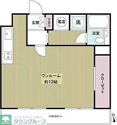 ライオンズマンション西麻布第2 2階1LDKの間取り
