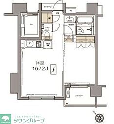 ガーデニア赤坂 7階1LDKの間取り