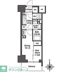 コンフォリア東新宿 9階2Kの間取り