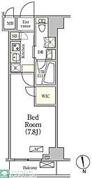 アジールコート品川中延サウス 7階1Kの間取り