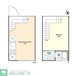 神宮前マンション 地下1階1LDKの間取り