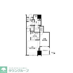 大崎ウエストシティタワーズＥ棟 15階1LDKの間取り