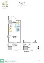 TOMORE品川中延 ワンルームの間取図画像