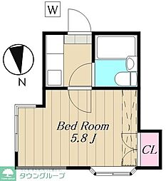 オレンヂハイツ 1Kの間取図画像