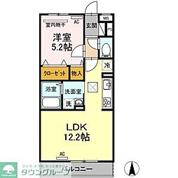 コルノリザイア 1LDKの間取図画像