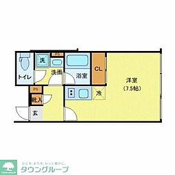 LEGALAND祐天寺 ワンルームの間取図画像