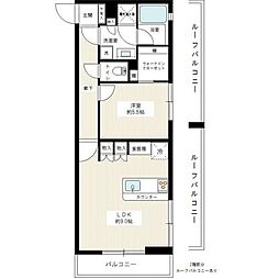 ハーモニーレジデンス大森山王♯002 1LDKの間取図画像