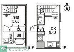 LEGALAND自由が丘 1DKの間取図画像