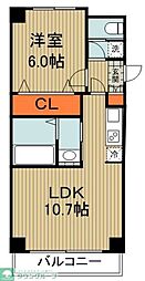 ルーブル白金 1LDKの間取図画像