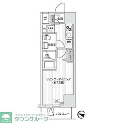 PrimalGotanda 1Kの間取図画像