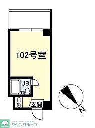 代官山テラス ワンルームの間取図画像