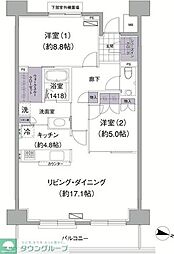 アビティ目黒 2LDKの間取図画像