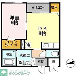 仲六郷ガーデン 1LDKの間取図画像