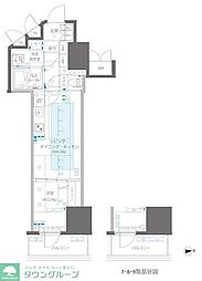 ZOOM信濃町 1LDKの間取図画像