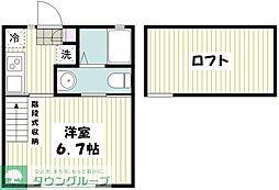 ヒルトップ岸根 1Kの間取図画像