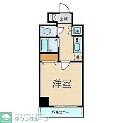 スカイコート・ヴィーダ五反田ウエスト 1Kの間取図画像