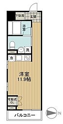 コスモグラシア芝大門 ワンルームの間取図画像