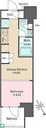 ウエリスアーバン水天宮前 1DKの間取図画像