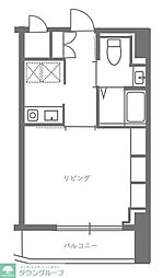 TOTSURESIDENCESHIBA 1Kの間取図画像